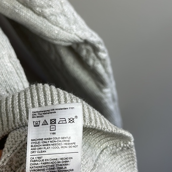 Athleta Womens Crossroads Crew Sweater Cable Knit Metallic M Merino Wool Blend - Picture 8 of 11